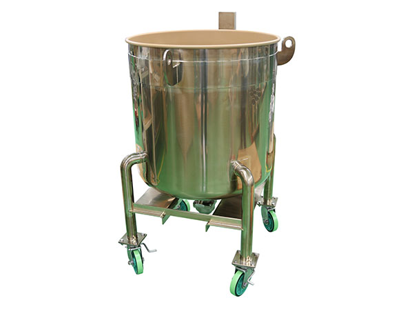 Fork seated coating container