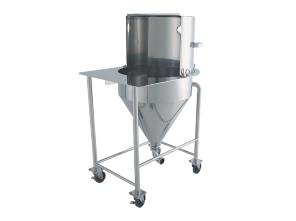 HTD-L : Hopper Container with Dust Collection Hood with Legs