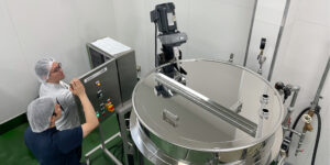 Control-panel jacketed tank installation