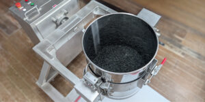 Rotary drum mixer installed on site