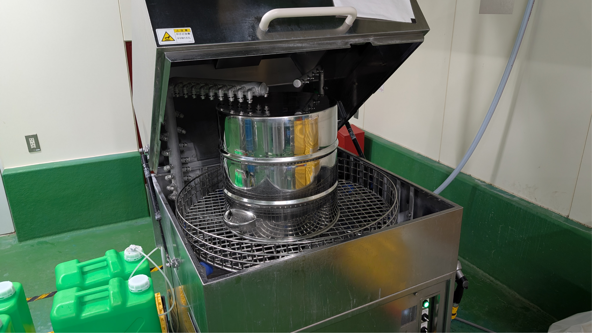 Custom container built to fit the existing washing machine