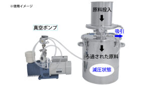 Suction filtration vessel in use
